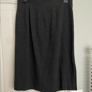 Rena Rowan Gray Pleated Pencil Skirt Midi Length